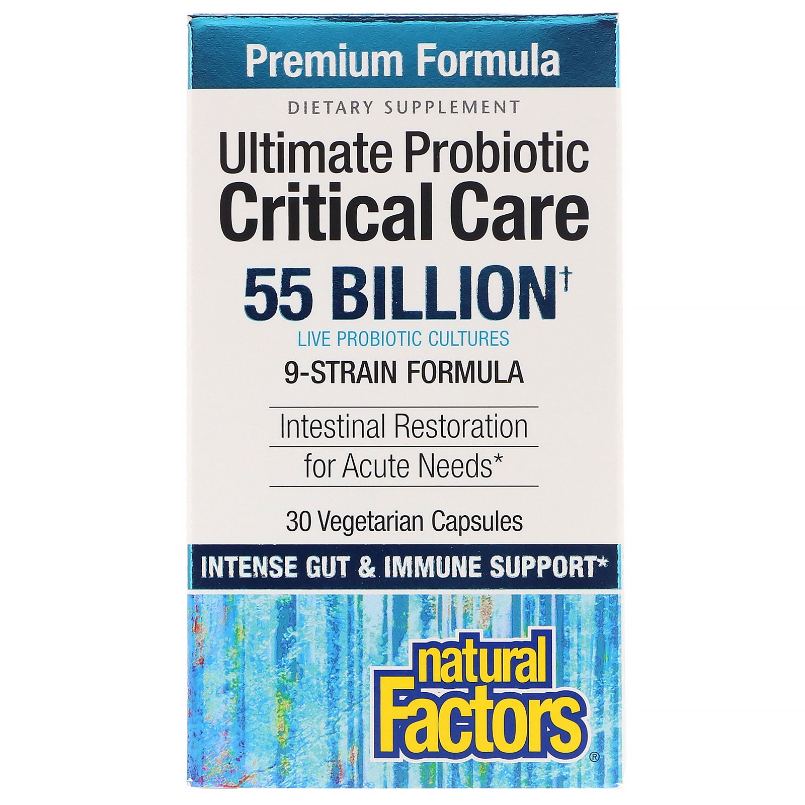 Natural Factors, Ultimate Probiotic, Critical Care, 55 Billion CFU, 30 Vegetarian Capsules