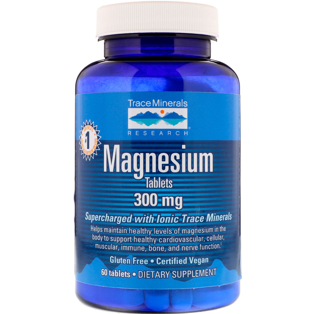 Trace Minerals Research, Magnesium, 300 mg, 60 Tablets
