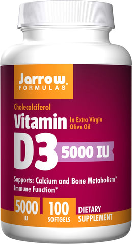 Jarrow Formulas, Vitamin D3, 5000 IU - 100 softgels