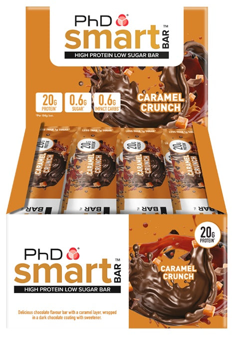 PhD, Smart Bar, Caramel Crunch - 12 bars