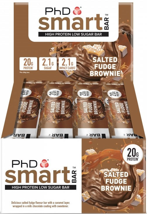 PhD, Smart Bar, Salted Fudge Brownie - 12 bars