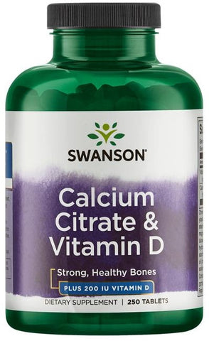 Swanson, Calcium Citrate & Vitamin D - 250 tabs