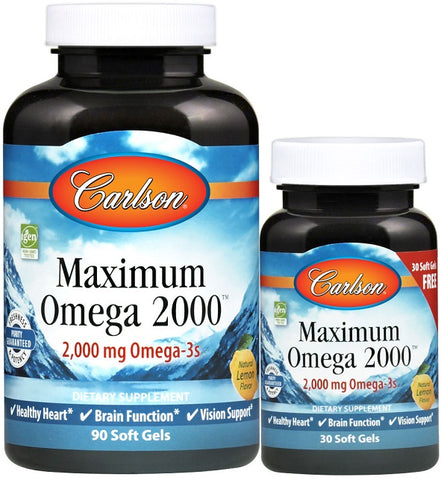 Carlson Labs, Maximum Omega 2000 - 90 + 30 softgels