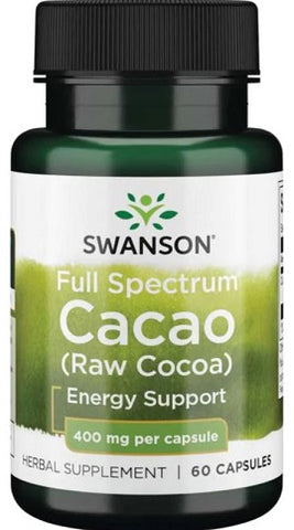 Swanson, Full Spectrum Cacao (Raw Cocoa), 400mg - 60 caps