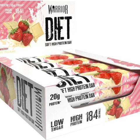 Diet Protein Bar, Strawberry & White Chocolate - 12 x 55g