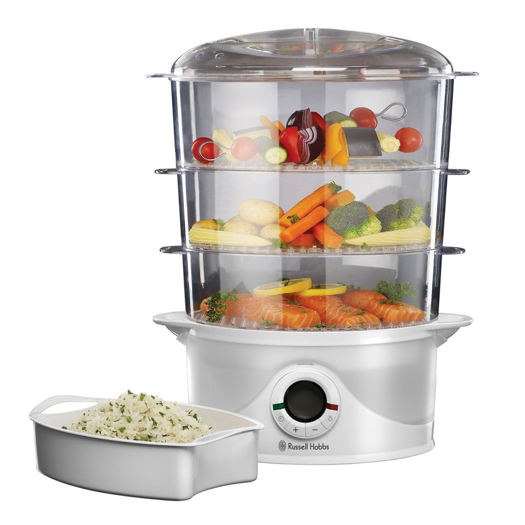 Russell Hobbs 3 Tier Food Steamer,9l, 800w with Drip Tray